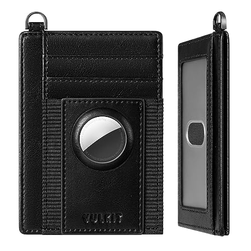 VULKIT Schlanke AirTag-Geldbörse mit AirTag-Halter, Leder-RFID-blockierende Geldbörse Kartenhalter minimalistische Airtag-Smart-Geldbörse mit Schlüsselanhänger VULKIT Schlanke AirTag-Geldbörse mit AirTag-Halter, Leder-RFID-blockierende Geldbörse Kartenhalter minimalistische Airtag-Smart-Geldbörse mit Schlüsselanhänger von VULKIT