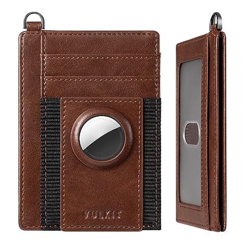 VULKIT Schlanke AirTag-Geldbörse mit AirTag-Halter, Leder-RFID-blockierende Geldbörse Kartenhalter minimalistische Airtag-Smart-Geldbörse mit Schlüsselanhänger VULKIT Schlanke AirTag-Geldbörse mit AirTag-Halter, Leder-RFID-blockierende Geldbörse Kartenhalter minimalistische Airtag-Smart-Geldbörse mit Schlüsselanhänger von VULKIT