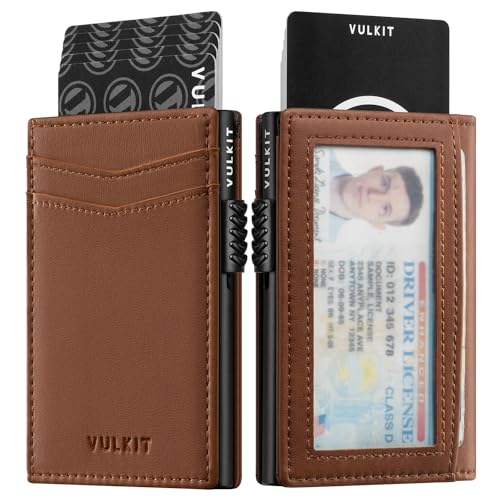 VULKIT Schlankes Kreditkartenetui mit RFID-Blockierung Kartenetui für Herren Automatisches Pop Up Visitenkartenetui für Karten und Notizen mit Magnetverschluss VULKIT Schlankes Kreditkartenetui mit RFID-Blockierung Kartenetui für Herren Automatisches Pop Up Visitenkartenetui für Karten und Notizen mit Magnetverschluss von VULKIT