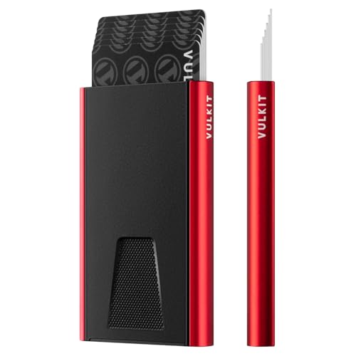 VULKIT Slim Aluminium Kreditkartenetui mit RFID Geschützt, Automatischer POP UP Karten Portemonnaie, Rot VULKIT Slim Aluminium Kreditkartenetui mit RFID Geschützt, Automatischer POP UP Karten Portemonnaie, Rot von VULKIT