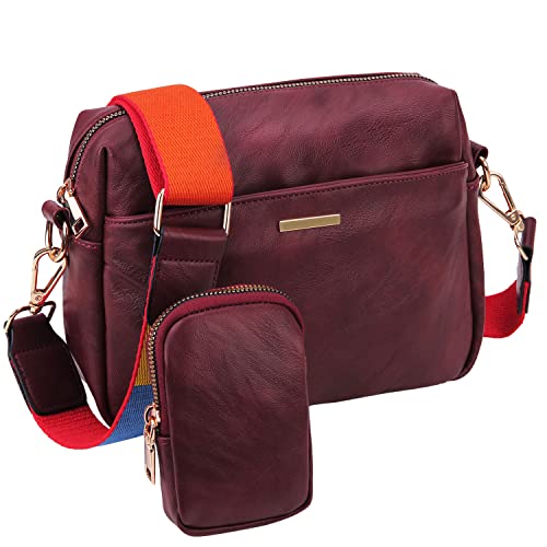 VX VONXURY Damen Umhängetasche, Klein Veganem Leder Crossbody Bag Schultertasche mit Breiten Gurten VX VONXURY Damen Umhängetasche, Klein Veganem Leder Crossbody Bag Schultertasche mit Breiten Gurten von VX VONXURY