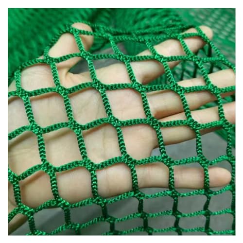 VXHCS Sportnetze Seilnetz 1cm/3mm, Schlagnetz Aus Polyester Wird für Viele Arten Von Bällen Verwendet Treppenbalkongeländer, Terrassenzaun-Schutznetz(Green,4.6x4.6m/15.1x15.1ft) von VXHCS