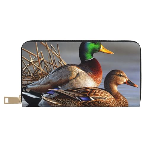 VYONNE Mallard Duck Lange Kunstleder-Clutch, schick, stilvolle Damen-Geldbörsen für moderne Frauen, großes Fassungsvermögen, Kartenhalter und Organizer-Taschen, strapazierfähige Geldbörse, Handtasche von VYONNE