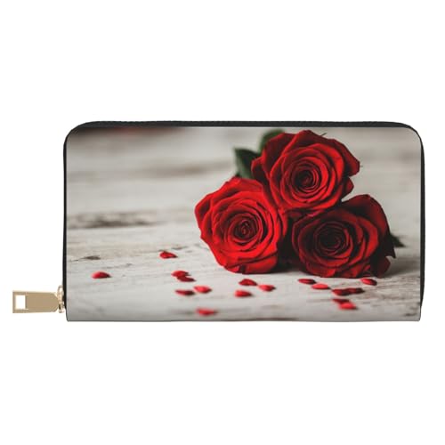 VYONNE Rose Lange Kunstleder-Clutch, schick, stilvolle Damengeldbörsen für moderne Frauen, großes Fassungsvermögen, Kartenhalter und Organizer-Taschen, strapazierfähige Geldbörse, Handtasche für den von VYONNE