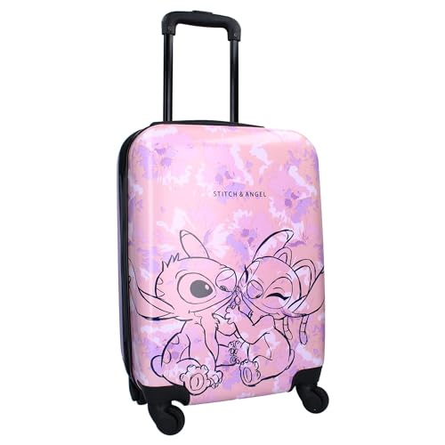 Lilo & Stitch Trolley Koffer Ohana Forever ABS-Reisetrolley für Kinder – 4 Räder – Ausziehbarer Griff – 46 x 33 x 21 cm – Fassungsvermögen 31 Liter – Farbe Rosa von Vadobag