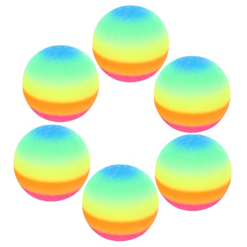 Vaguelly 6 Stück 22 Ball Spielen kinderball regenbogenball spielwaren für draußen Rainbow Sphere Hüpfspiel Kickball für Kinder Spielzeug Regenbogen-Sportball flatternder Kickball Colorful von Vaguelly