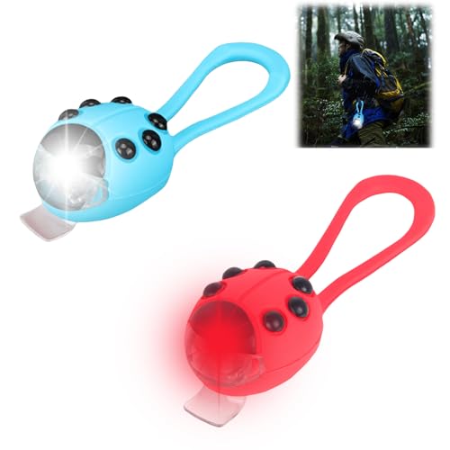 2 Stück LED Blinklicht Schulranzen: Reflektor Anhänger Kinder, Reflektierend Anhänger mit 3 Leuchtmodi, LED Reflektoren Kinder, Sicherheit Licht Reflektor Anhänger für Rucksack Joggen Wandern Laufen von Vaileal