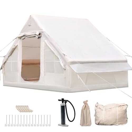 Outdoor-Camping, schnell aufgebaut, aufblasbares Zelt mit Pumpe, Familien-aufblasbares Zelt mit Fenster und Tür, Pop-Up-Zelt mit Aufbewahrungstasche, 4 Jahreszeiten, wasserdicht, winddicht, großes Outdoor-Camping, schnell aufgebaut, aufblasbares Zelt mit Pumpe, Familien-aufblasbares Zelt mit Fenster und Tür, Pop-Up-Zelt mit Aufbewahrungstasche, 4 Jahreszeiten, wasserdicht, winddicht, großes von Vakiorn