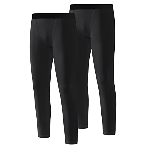 Valcatch 1 oder 2er Pack Jungen Kompressionshosen Hosen Jugend Base Layer Strumpfhosen Sport Basketball Laufen Leggings für Kinder Jungen von Valcatch