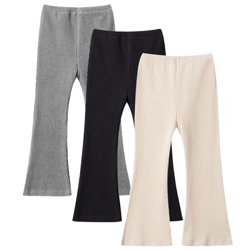 Valcatch 3er-Pack Mädchen Schlaghosen Schlaghosen Hoch taillierte gerippte Hosen Bootcut Yogahosen Frühling Sommer Herbst Stretch Freizeithosen für 3 4 5 6 7 8 Jahre Valcatch 3er-Pack Mädchen Schlaghosen Schlaghosen Hoch taillierte gerippte Hosen Bootcut Yogahosen Frühling Sommer Herbst Stretch Freizeithosen für 3 4 5 6 7 8 Jahre von Valcatch