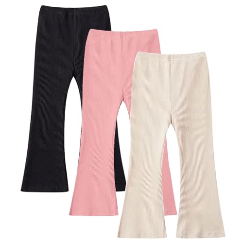Valcatch 3er-Pack Mädchen Schlaghosen Schlaghosen Hoch taillierte gerippte Hosen Bootcut Yogahosen Frühling Sommer Herbst Stretch Freizeithosen für 3 4 5 6 7 8 Jahre Valcatch 3er-Pack Mädchen Schlaghosen Schlaghosen Hoch taillierte gerippte Hosen Bootcut Yogahosen Frühling Sommer Herbst Stretch Freizeithosen für 3 4 5 6 7 8 Jahre von Valcatch