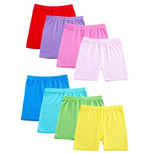 Valcatch 8er Pack Mädchen Bikershorts Baumwolle Fahrrad Radradshorts Kleinkind Kinder Unterhose zum Spielen oder unter dem Kleid Tanz Atmungsaktive Sicherheitsshorts von Valcatch