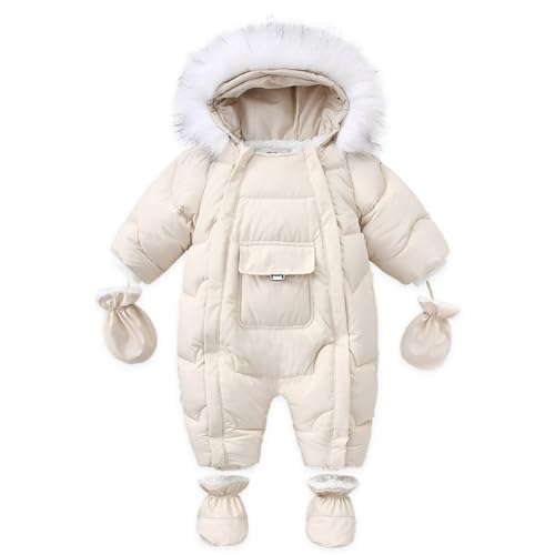 Valcatch Baby Junge Mädchen Winter Schneeanzug Säugling Kapuze Fleece Jacke Füße Strampler mit Handschuhen Reißverschluss Overall Verdicken Mantel Schneebekleidung Overall Warme Oberbekleidung Valcatch Baby Junge Mädchen Winter Schneeanzug Säugling Kapuze Fleece Jacke Füße Strampler mit Handschuhen Reißverschluss Overall Verdicken Mantel Schneebekleidung Overall Warme Oberbekleidung von Valcatch