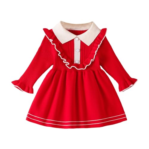 Valcatch Baby Kleinkind Mädchen Play Wear Kleid Rüschen Langarm Outdoor Kleid Casual Herbst Kleid für Mädchen Outwear Rock Outfits von Valcatch