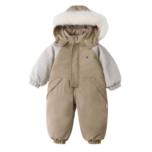 Valcatch Baby Mädchen Jungen Schneeanzug mit Kapuze Overall mit Reißverschluss Kleinkind Winddicht Winter Strampler Oberbekleidung Outdoor Onesie Kleidung von Valcatch