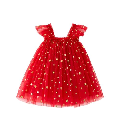 Valcatch Baby Mädchen Kleid Kleinkind Weihnachten Outfit ärmelloser Tüll Rock Prinzessin Tutu Kleid Layered Tüll Kleid für Weihnachten Geburtstag Hochzeit Party Alter 6 Monate - 7 Jahre von Valcatch