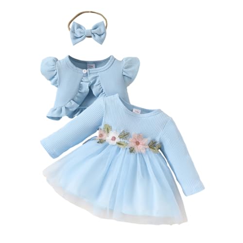 Valcatch Baby Mädchen Tutu Kleid Langarm Tutu Kleid Tüllkleid Blumenmädchen Party Geburtstag Prinzessin Kleider von Valcatch