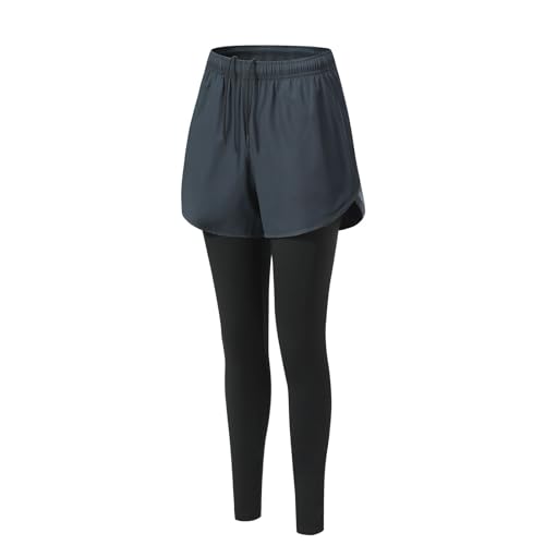 Valcatch Damen Laufhose mit Multi Pocket High Waisted Workout Leggings 2 in 1 Yoga Kompression Tights Board Shorts Valcatch Damen Laufhose mit Multi Pocket High Waisted Workout Leggings 2 in 1 Yoga Kompression Tights Board Shorts von Valcatch