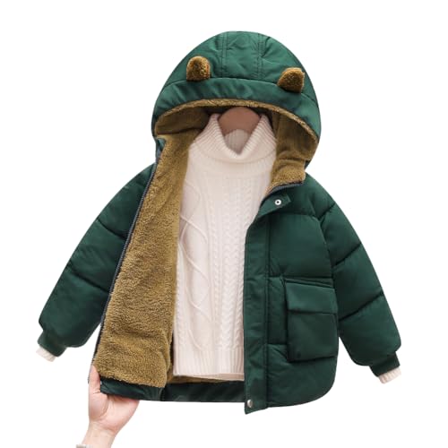 Valcatch Daunenjacke mit süßen Ohren Kleinkind Jungen Mädchen Fleece gefütterter Wintermantel Kapuzenjacken mit eingrifftaschen Warme Oberbekleidung von Valcatch