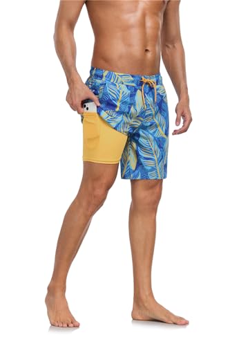 Valcatch Herren 7" Badehose Badeshorts mit Kompressionsfutter Schnell trocknende Strandshorts Dehnbare 2 in 1 Boardshorts Sommer Badeanzug Leichte Badeanzüge von Valcatch