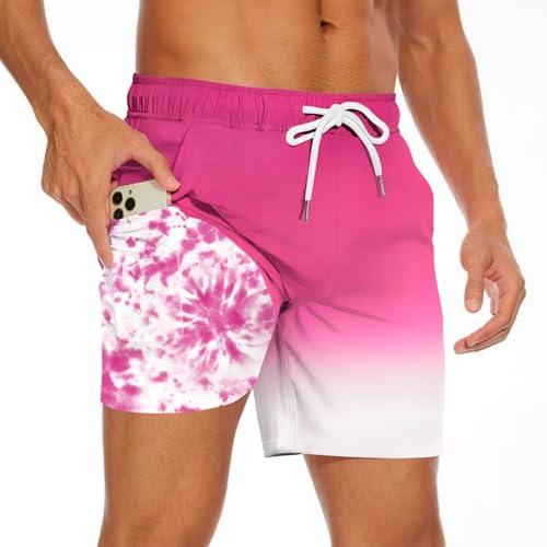 Valcatch Herren Mesh Futter Strandshorts Badehose Schnell trocknende Badeshorts Bademode Bademode mit Kompression Wäsche für Männer Badeanzug Board Shorts mit und verstellbarem Kordelzug von Valcatch