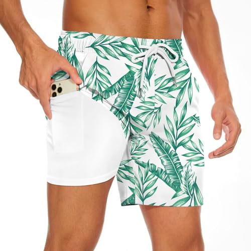 Valcatch Herren Mesh Futter Strandshorts Badehose Schnell trocknende Badeshorts Bademode Bademode mit Kompression Wäsche für Männer Badeanzug Board Shorts mit und verstellbarem Kordelzug von Valcatch