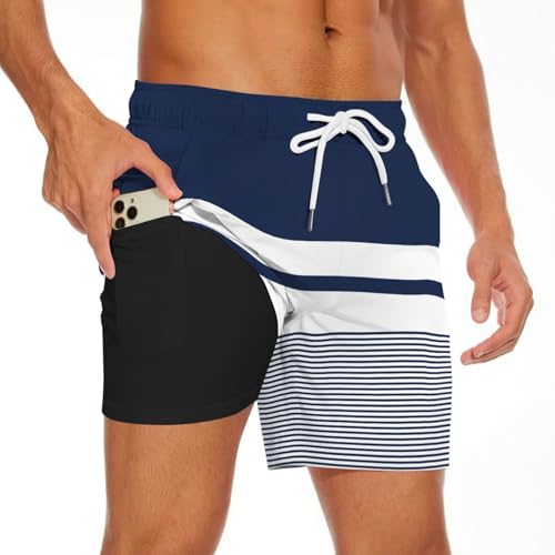 Valcatch Herren Mesh Futter Strandshorts Badehose Schnell trocknende Badeshorts Bademode Bademode mit Kompression Wäsche für Männer Badeanzug Board Shorts mit und verstellbarem Kordelzug von Valcatch