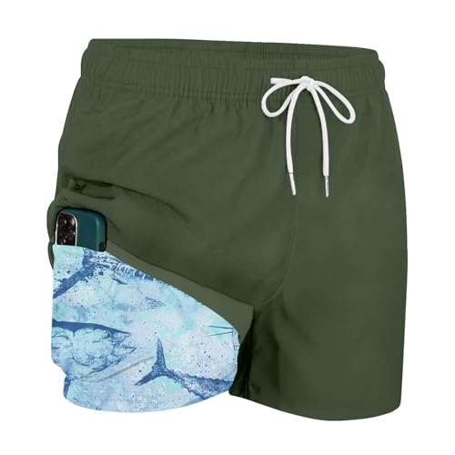 Valcatch Herren Quick Dry Shorts Strand Kurze Hosen Board Beachwear Badehose Mesh Linning Badeshorts mit Kompression Linner für Männer Mehrfarbige Badeanzug Board Shorts von Valcatch