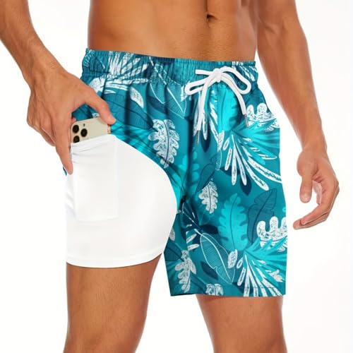 Valcatch Herren Quick Dry Shorts Strand Kurze Hosen Board Beachwear Badehose Mesh Linning Badeshorts mit Kompression Linner für Männer Mehrfarbige Badeanzug Board Shorts von Valcatch