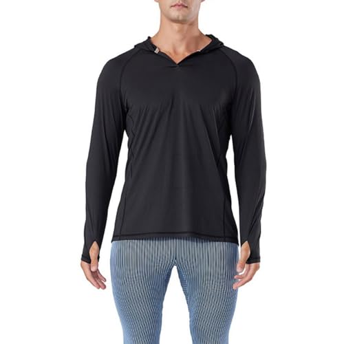 Valcatch Herren UPF 50 + Hoodie Rash Guard Sonnenschutz Shirts Langarm-Angelhemd für Männer Schnell trocknender Outdoor-Pullover von Valcatch