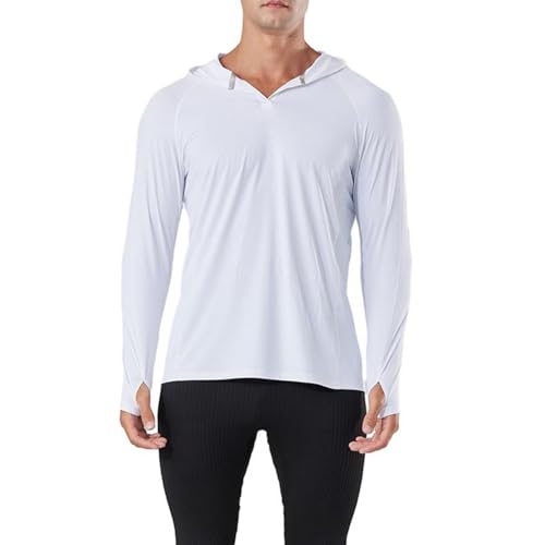 Valcatch Herren UPF 50 + Hoodie Rash Guard Sonnenschutz Shirts Langarm-Angelhemd für Männer Schnell trocknender Outdoor-Pullover von Valcatch