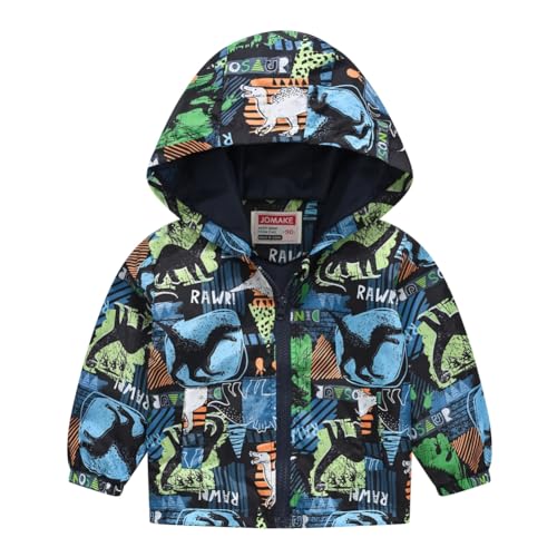 Valcatch Jungen Dinosaurier Print Jacken Kleine Jungen Casual Langarm Reißverschluss Wasserabweisende Oberbekleidung Kleinkind Mädchen Herbstkleidung für 1-7T von Valcatch