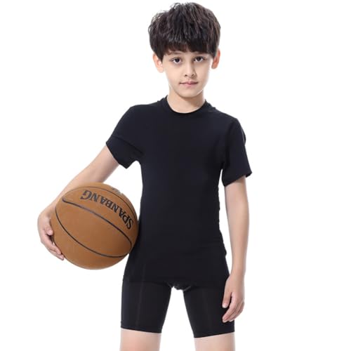 Valcatch Jungen Kompressionsshirts, Kurzarm Rundhals Tops, Athletisches Unterhemd, Kinder Jugend Sport Baselayer, Running Baseball Shirt Strumpfhosen, schnell trocknendes Sommer-T-Shirt für 5-12 Jahre von Valcatch