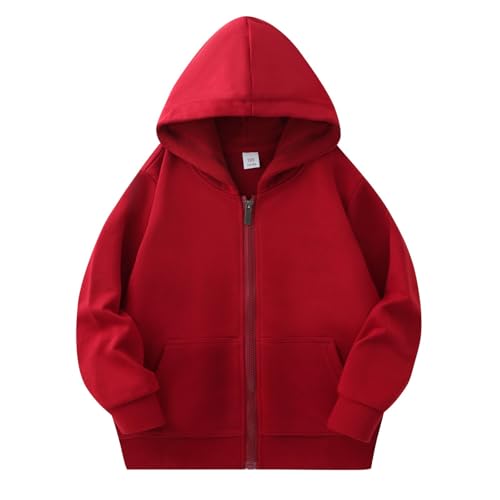 Valcatch Jungen Mädchen Kapuzenpullover mit Reißverschluss Sweatshirt Kinder Kapuzenjacke mit durchgehendem Reißverschluss Casual Herbst Frühling Kapuzenpullover Mantel von Valcatch