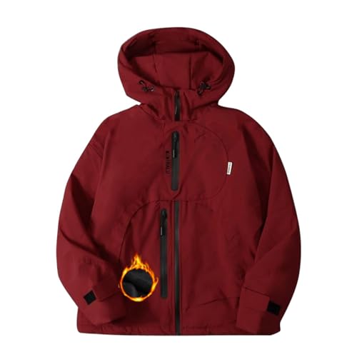 Valcatch Jungen Mädchen wasserdichte Jacke Fleece Gefüttert Regenmantel Winter Kapuze Schneemantel Outdoor Winddichte Jacken zum Skifahren Wandern Camping Schule von Valcatch