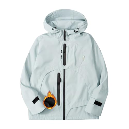 Valcatch Jungen Mädchen wasserdichte Jacke Fleece Gefüttert Regenmantel Winter Kapuze Schneemantel Outdoor Winddichte Jacken zum Skifahren Wandern Camping Schule von Valcatch