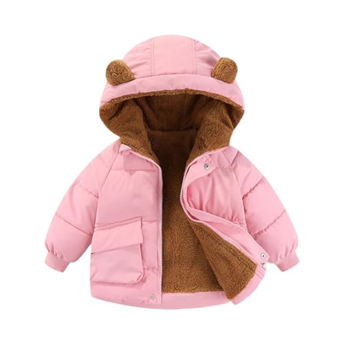 Valcatch Jungen Winter Outwear Jacken Kleine Jungen Kapuze Fleece Reißverschluss nach Oben Winddicht Bär Ohr Daunenmantel Kinder Warme Kleidung für 1-8T von Valcatch