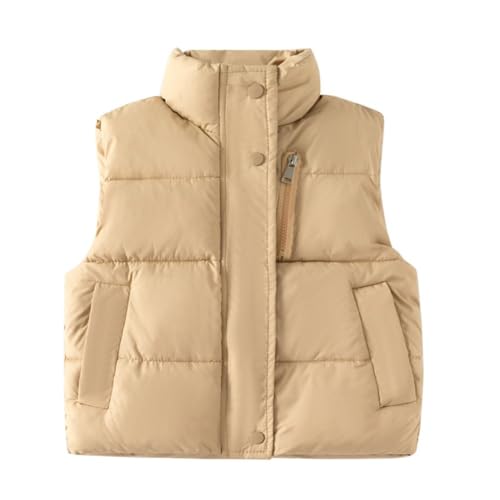 Valcatch Kinder Jungen Mädchen Winter warm gepolsterte Weste, Kleinkind High Neck Zipper ärmellose Jacke, Leichte Puffer Winterjacke Outwear Gesteppte Gilet Mäntel für 3 4 5 6 7 8 9 10 11 12 13 14 Jah von Valcatch