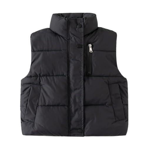 Valcatch Kinder Jungen Mädchen Winter warm gepolsterte Weste, Kleinkind High Neck Zipper ärmellose Jacke, Leichte Puffer Winterjacke Outwear Gesteppte Gilet Mäntel für 3 4 5 6 7 8 9 10 11 12 13 14 Jah von Valcatch