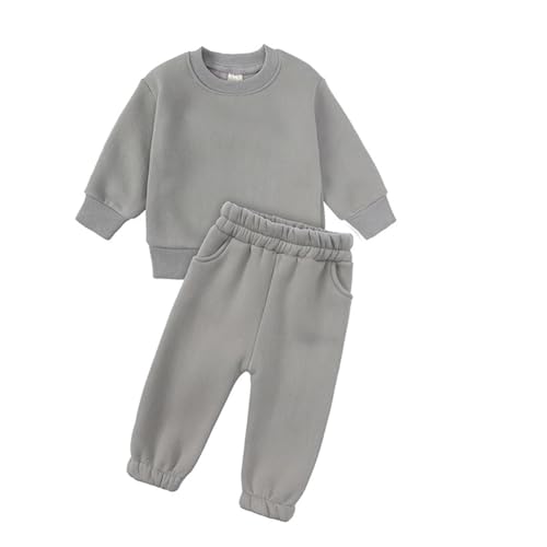 Valcatch Kinder Mädchen Hosen Sets Einfarbig Jogginganzug Kind Langarm Outfits Set Trainingsanzug Tops + Jogginghose 2 Stück Kleidung Sets von Valcatch