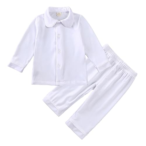 Valcatch Kinder Samt Pyjamas 2Pcs Set, Baby Kleinkind rot grün Weihnachten Outfits, Jungen Mädchen Lange Ärmel Reverskragen Button Down Top & Hosen, Kinder passende Pj Lounge Sets Schlafbekleidung von Valcatch