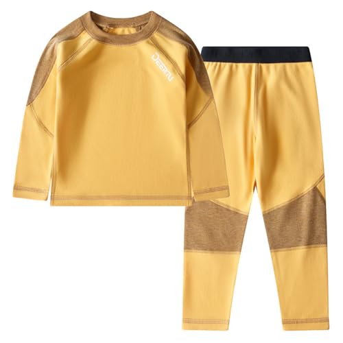 Valcatch Kinder Thermo-Unterwäsche-Set Jungen Mädchen Leichtes Fleece Thermo-Shirt Ober- und Unterteile Sportliche Basisschichten 2 Stück Warme Weiche Lange Unterhose Winter Loungewear Pjs Sets Ski von Valcatch