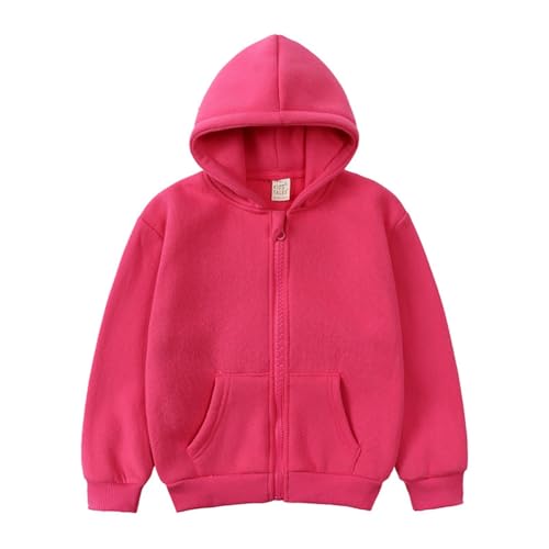 Valcatch Kinder Wenig Jungen Mädchen Kapuzenpullover Mantel Herbst Outfits Einfarbig Kapuzen-Trainingsjacke Langarm Reißverschluss French Terry Sweatshirt Outwear Casual School Sweater Tops von Valcatch