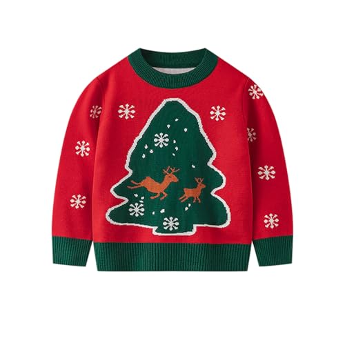 Valcatch Kleine Mädchen Weihnachten Pullover Langarm Rundhals Stricken Bedruckt Pullover Pullover Tops Kinderkleidung Urlaub Weihnachten Geschenk für 2-7T von Valcatch