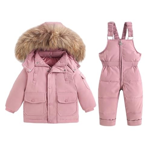 Valcatch Kleinkind Baby Junge Mädchen Outdoor Schneeanzüge für Kinder Ski Parka Mantel und Overalls Latzhose Set Warme Winter Schnee Outwear 1-5Y von Valcatch