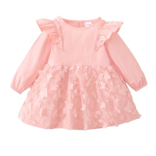 Valcatch Kleinkind Mädchen Langarm Kleider Mädchen Rüschen Tüll Prinzessin Party Röcke für Neugeborene Baby Mädchen Freizeitkleid für 12M-4T von Valcatch