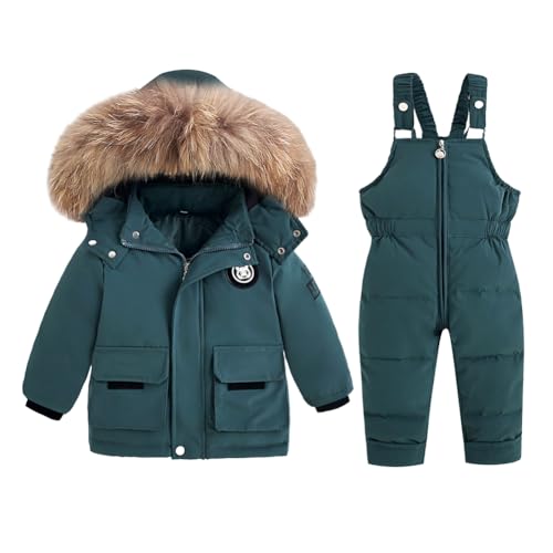 Valcatch Kleinkind Schneeanzüge Kleine Jungen Mädchen Winter 2-teilige Ski Set Daunenjacke & Ski Latzhose Winter Puffer Jacke Jumpsuit von Valcatch