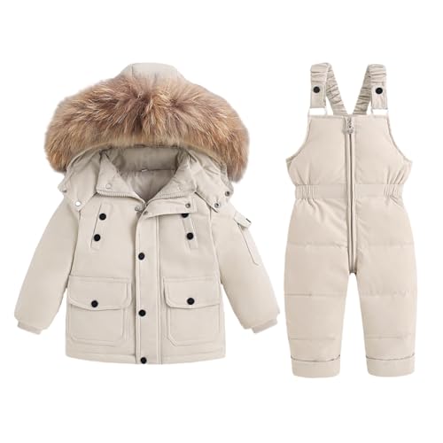 Valcatch Kleinkind Schneeanzüge Kleine Jungen Mädchen Winter 2-teilige Ski Set Daunenjacke & Ski Latzhose Winter Puffer Jacke Jumpsuit von Valcatch