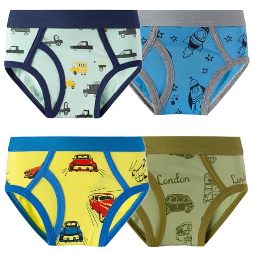 Valcatch Little Boys Brief Bedruckter Dinosaurier Truck Weiche Baumwollunterwäsche Multipack für Kinder 1-12Y von Valcatch