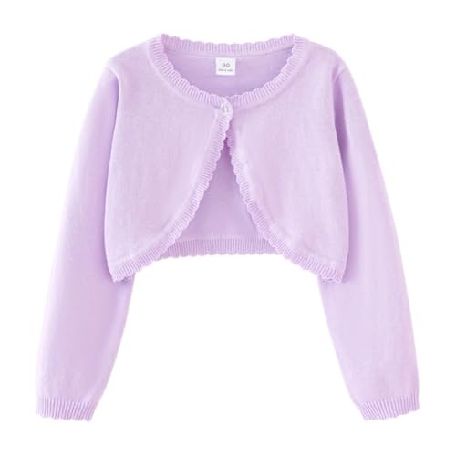 Valcatch Mädchen Achselzucken Cropped Pullover Big Little Mädchen Langarm Sparkle Leichter Strickknopfverschluss Kinder Herbstkleidung für 1-14T von Valcatch